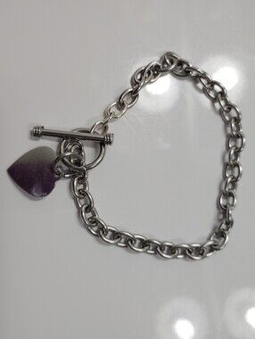 Silver Heart Toggle Bracelet